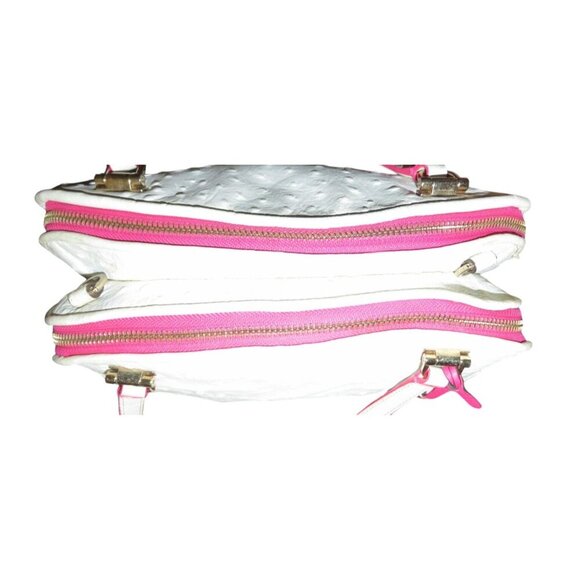 COACH 2014 Madison White Ostrich Embossed Leather  Crossbody Satchel - Picture 12 of 15